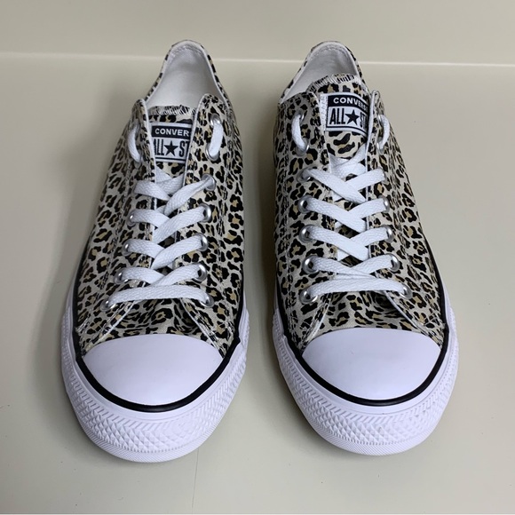 Converse Chuck All Star Animal Print LowTop Sneaker White Leopard M 10 W 12 NWOT - Picture 2 of 10